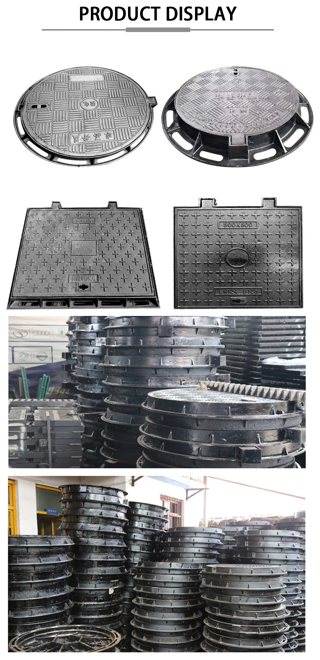 Iron Rain Grate Ductile Iron Manhole Cover Municipal Drain Manhole Cover Horizontal Structural Grate