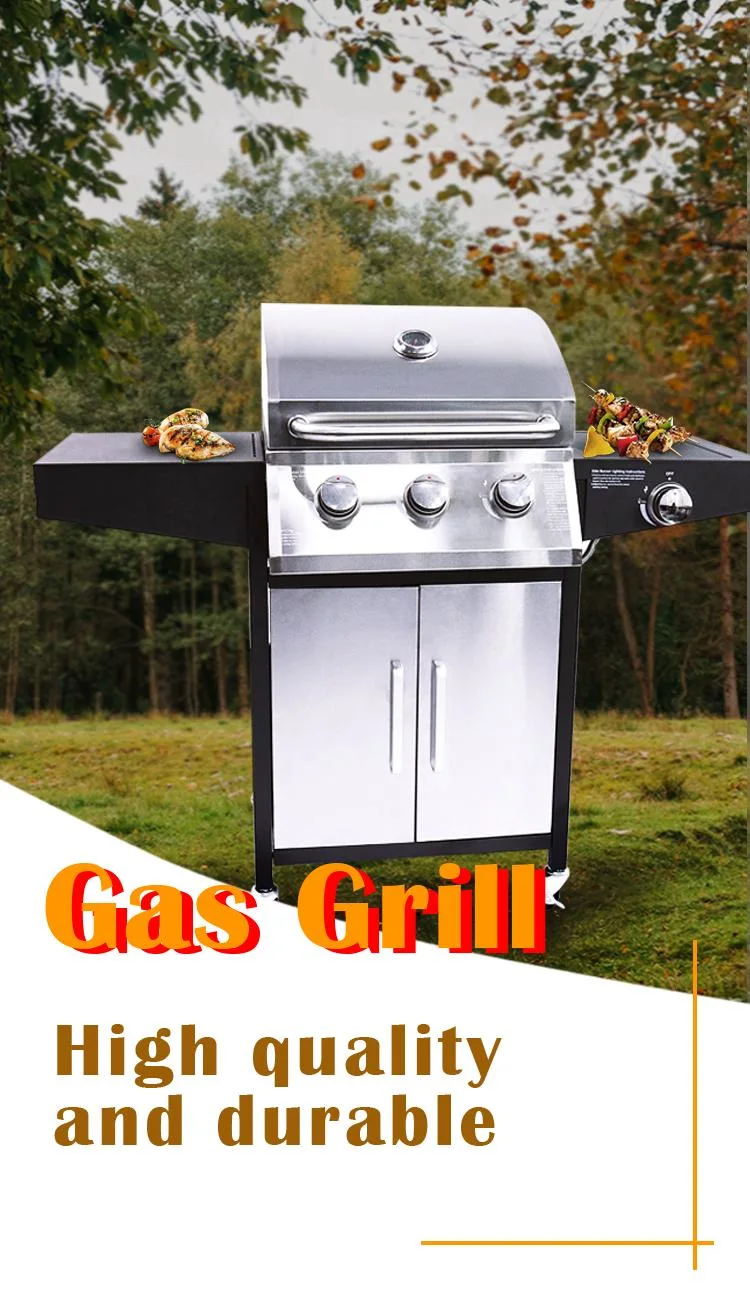 Outdoor Trolley Stainless Steel BBQ Gas Stove